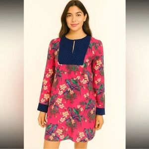 Anthropologie Maeve Pink Dress with Florals